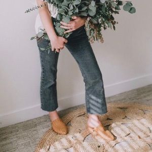 Levi’s Raw Hem Wide Leg Cropped Jeans